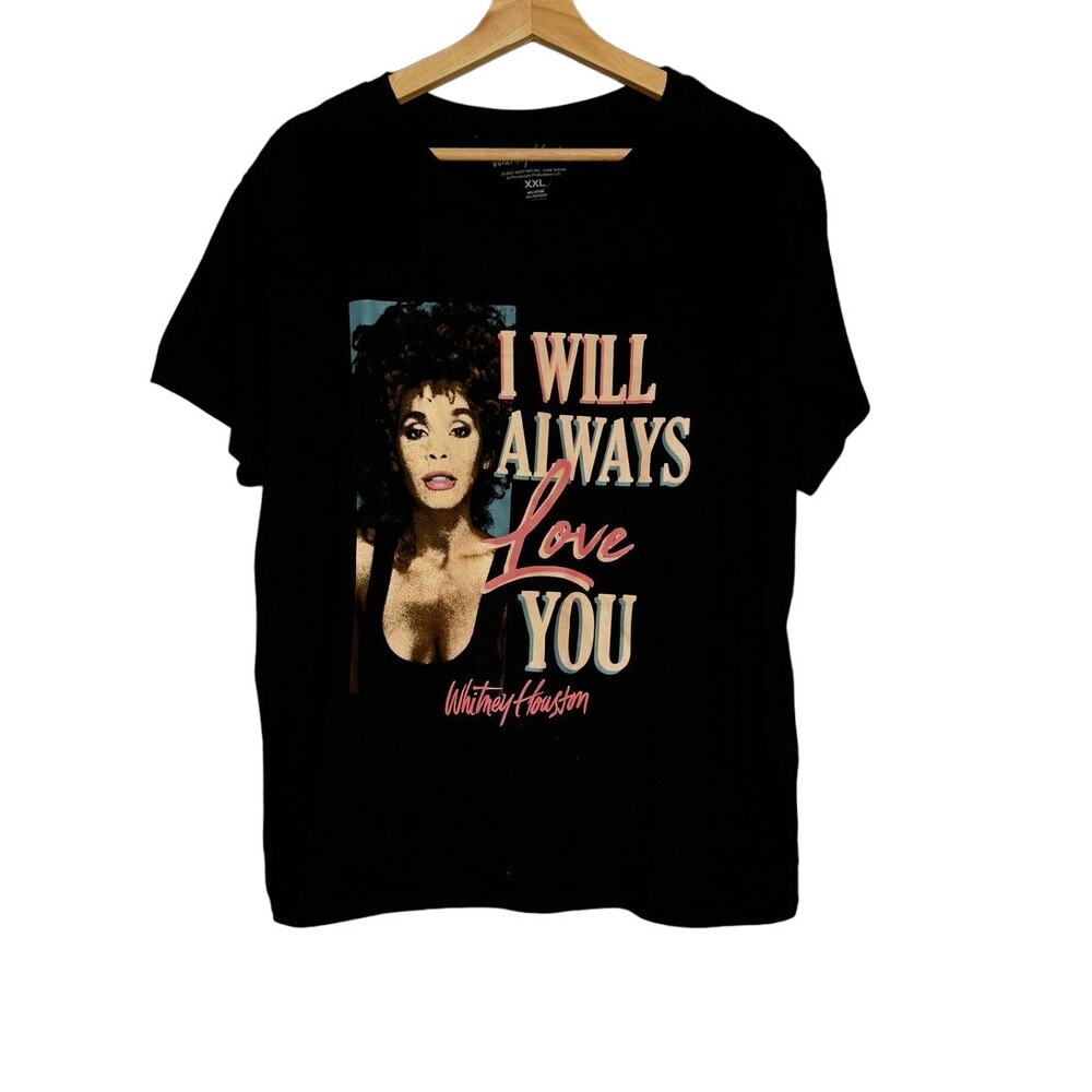 Whitney Houston "I Will Always Love You" Size XXL Black Fitted Tee